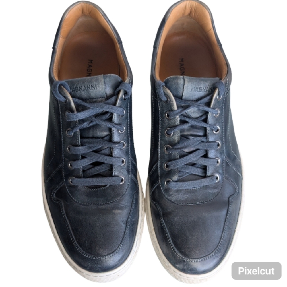 Magnanni Bobbi Men's Sneakers Size 10.5 Ombre Blue Leather Casual Shoes - Picture 2 of 14